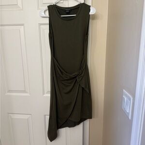 Trouvé Olive Green asymmetrical dress